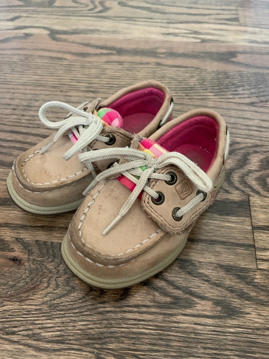 Sperry Other - Sperry Baby Girl Toddler Intrepid Pink Plaid Tan Velcro Boat Shoes